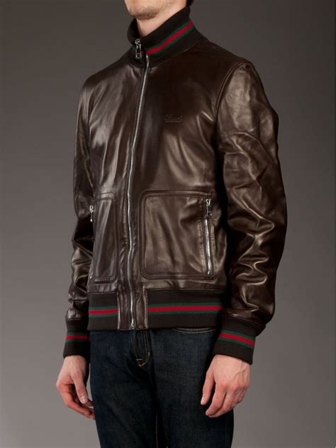 gucci leather jacket men's sale|dark Gucci jackets for men.